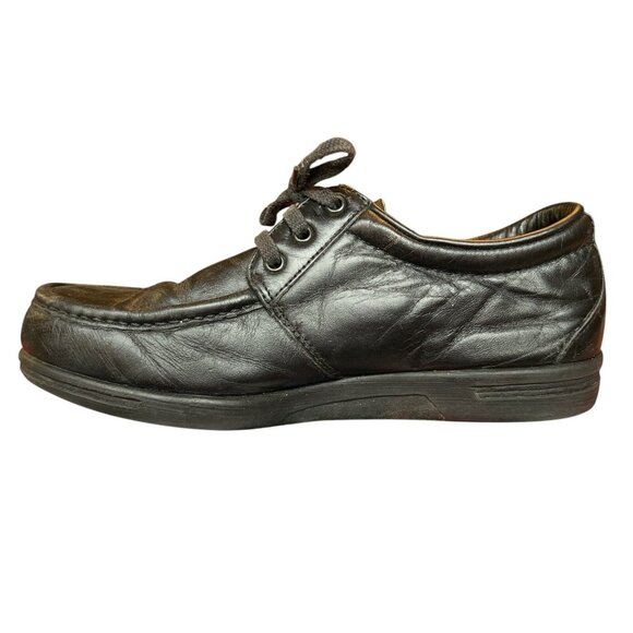 Vintage Red Wing Black Leather Steel Moc Toe Derby Work Shoes Mens Size 10 D USA main image 6